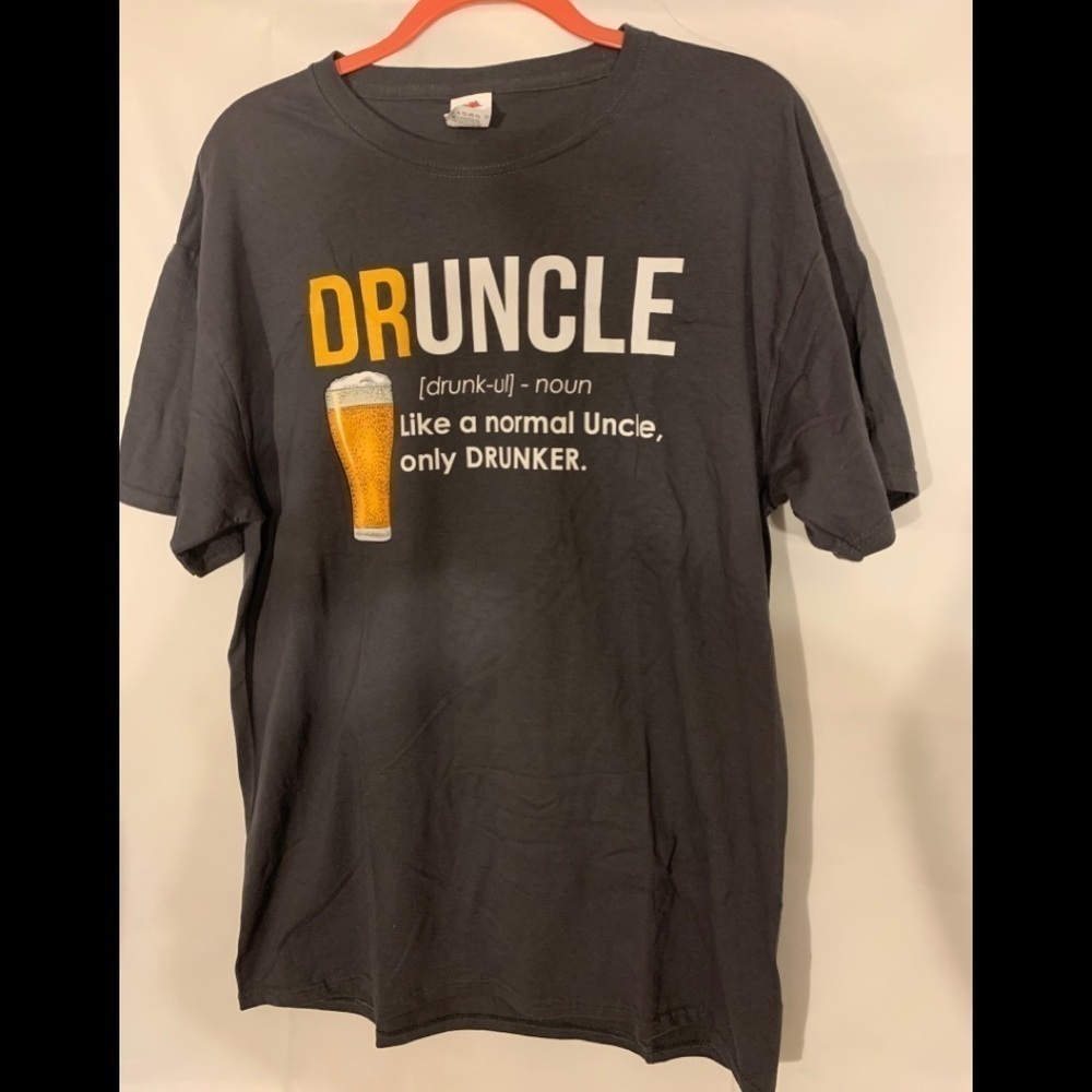 Druncle heather gray tee shirt large